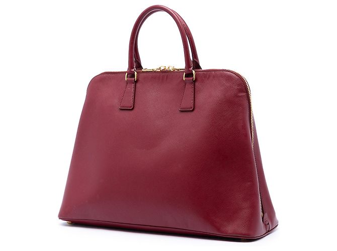 Borsa Prada Red Extra Large Saffiano Lux Promenade Rosso Bordò - vista 2