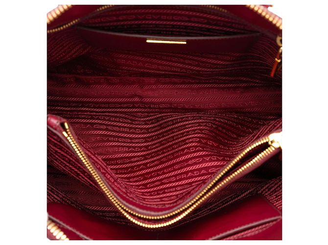 Borsa Prada Red Extra Large Saffiano Lux Promenade Rosso Bordò - vista 4