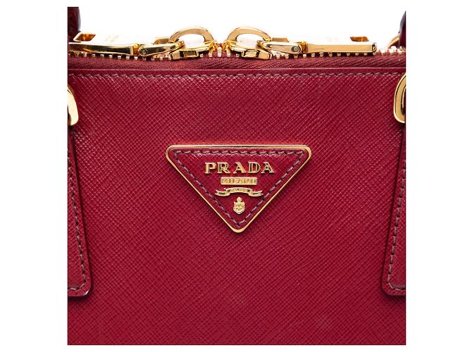 Borsa Prada Red Extra Large Saffiano Lux Promenade Rosso Bordò - vista 5