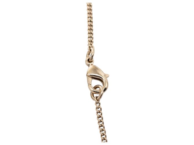 Collana con pendente rotondo Chanel Gold CC placcato oro e strass D'oro - vista 3