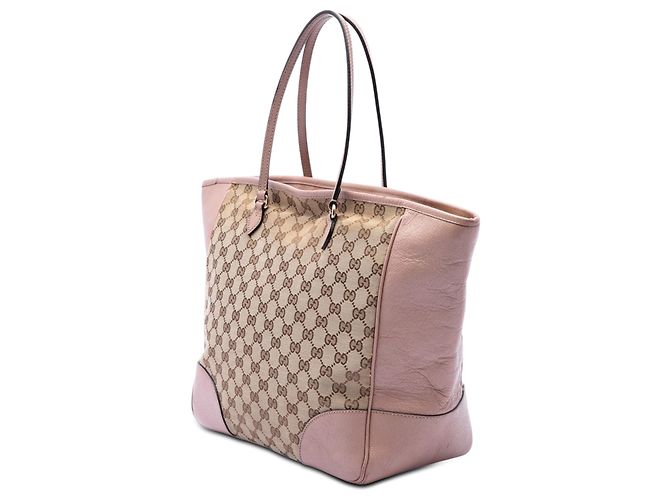 Borsa Tote Bree in tela GG beige e pelle Gucci - vista 2
