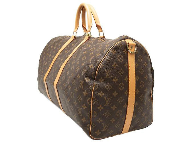 Louis Vuitton Marrone Monogram Keepall Bandouliere 55 - vista 2