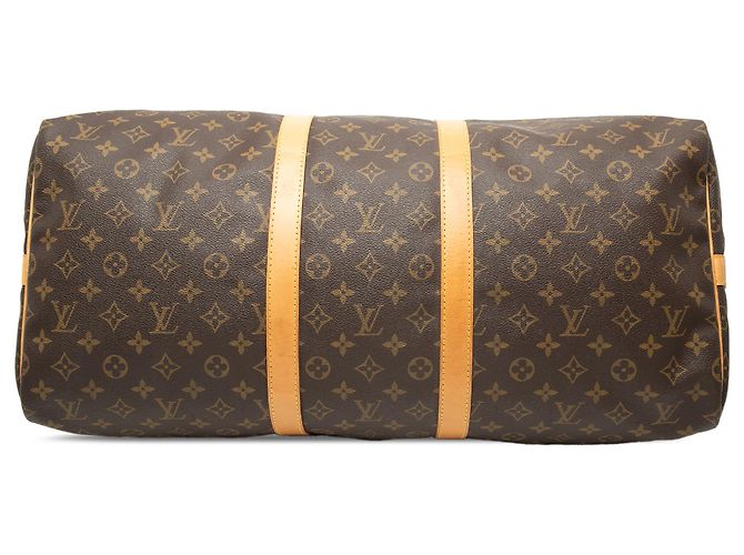 Louis Vuitton Marrone Monogram Keepall Bandouliere 55 - vista 3