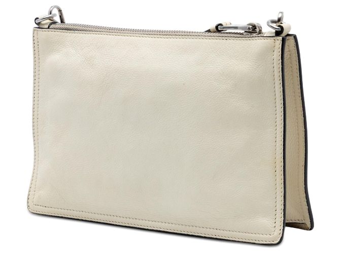 Prada White Glace Calf Etiquette Crossbody Bianco Bianco sporco - vista 2