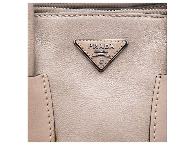 Borsa Prada Beige Glace Calf Twin Pocket Double Handle - vista 5