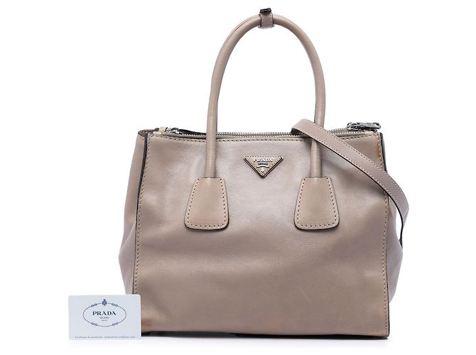 Borsa Prada Beige Glace Calf Twin Pocket Double Handle - vista 7