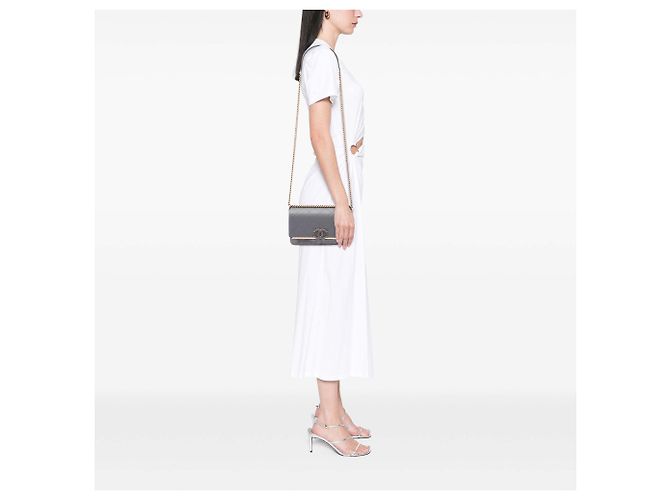 Lady Coco Flap Chanel Gray Small CC Stitched Caviar and Suede Marrone - vista 6
