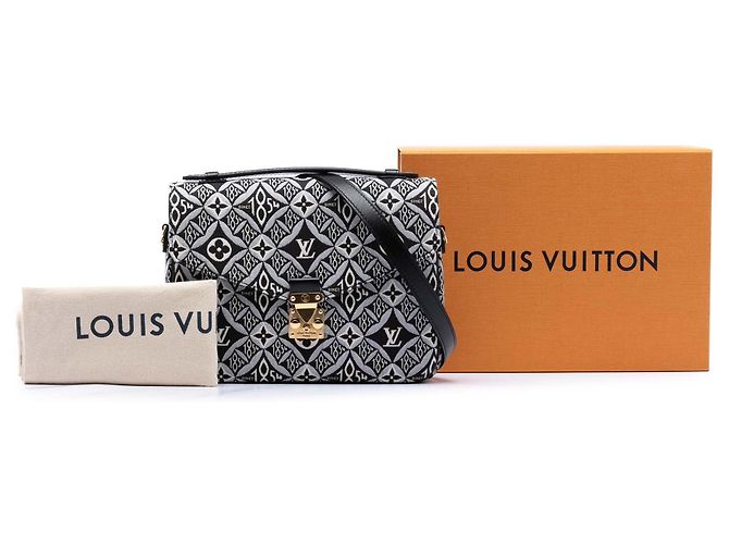 Pochette Metis Louis Vuitton in jacquard monogram nero Since 1854 - vista 7