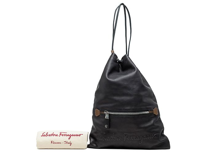 Salvatore Ferragamo Zaino Kentucky in pelle nera Ferragamo Nero - vista 7