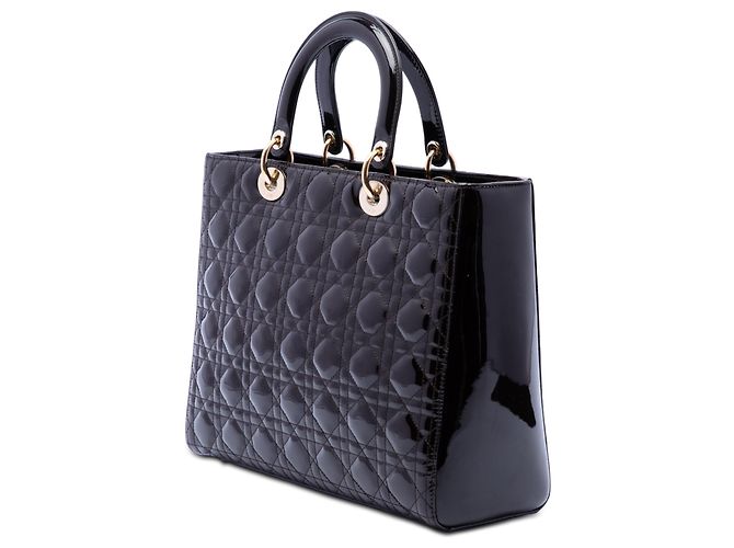 Dior Purple Large Patent Cannage Lady Dior Porpora - view 2