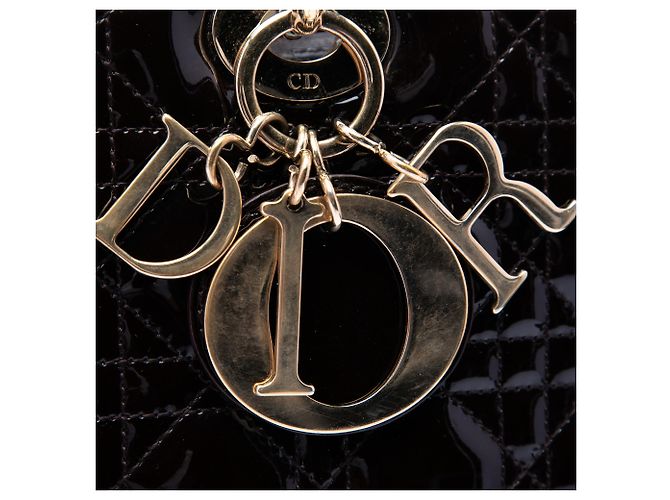 Dior Purple Large Patent Cannage Lady Dior Porpora - view 5