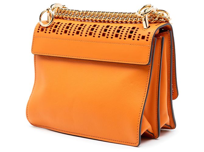 Fendi Orange Small Vitello Grace Openwork Kan I Crossbody - vista 2