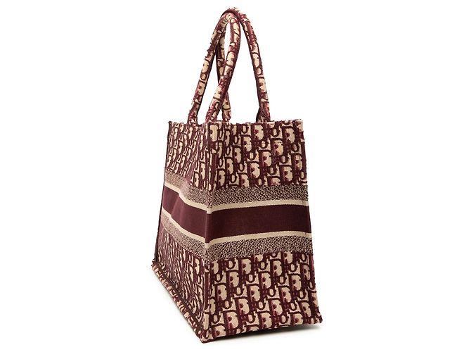 Dior Red Medium Oblique Bestickte Canvas Book Tote Rot - Ansicht 2