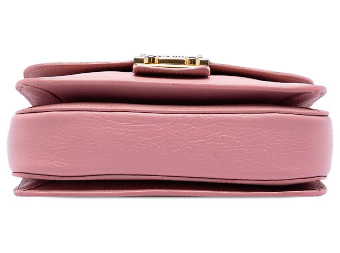 Borsa a manico Miu Miu in pelle di capra rosa Madras - vista 3