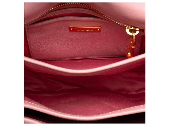 Borsa a manico Miu Miu in pelle di capra rosa Madras - vista 4