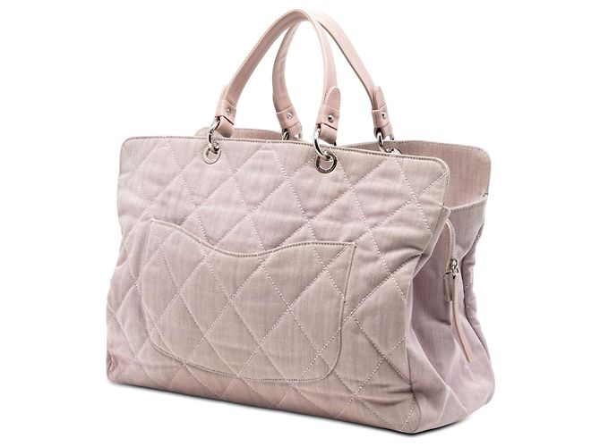 Chanel Pink Large CC gesteppter Denim Tote - Ansicht 2
