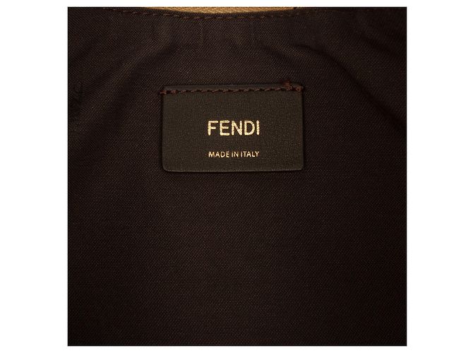 Fendi Hobo Fendigraphy in pelle metallizzata oro Small D'oro - vista 5