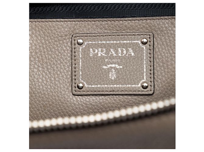 Borsa Prada Brown Vitello Daino a doppio manico Marrone Taupe - vista 5