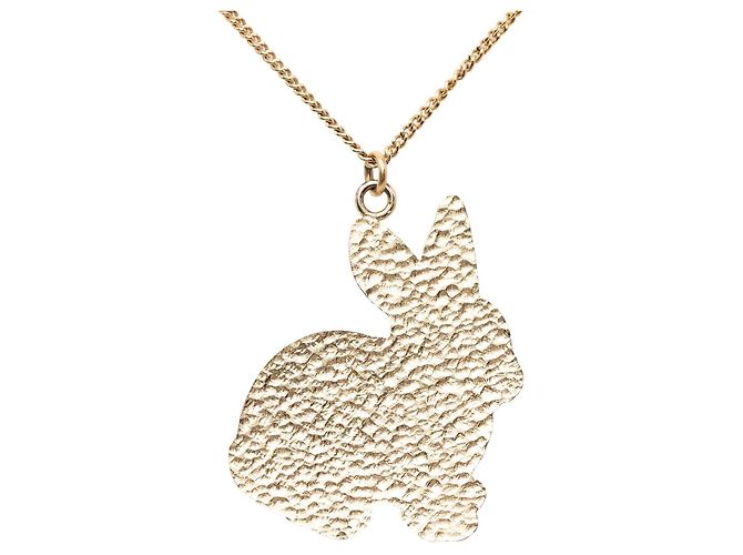 Collana con pendente coniglio in resina placcato oro CC Gold Chanel D'oro - vista 2