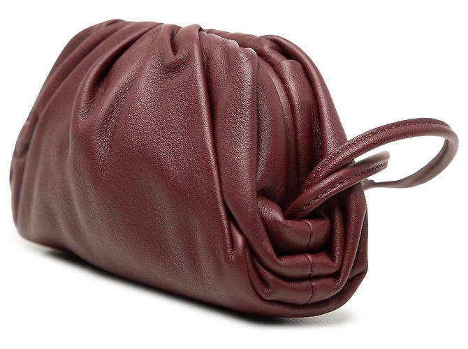 Borsa a tracolla The Extra Mini Pouch in agnello rosso Bottega Veneta Bordò - vista 2