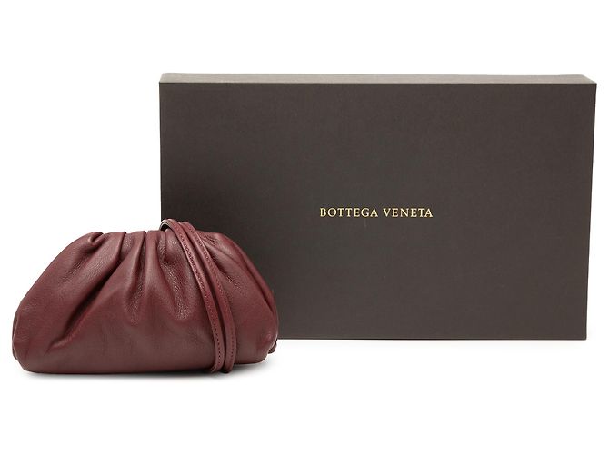 Borsa a tracolla The Extra Mini Pouch in agnello rosso Bottega Veneta Bordò - vista 7