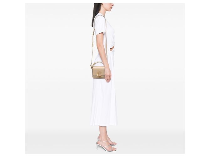 Borsa Chloé Beige Mini Calfskin C Satchel - vista 6