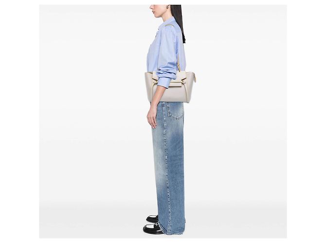 Belt Bag Céline Borsa Belt in pelle di vitello liscia bianca mini Celine Bianco - vista 6