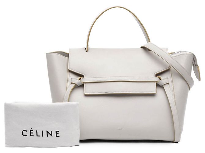 Belt Bag Céline Borsa Belt in pelle di vitello liscia bianca mini Celine Bianco - vista 7