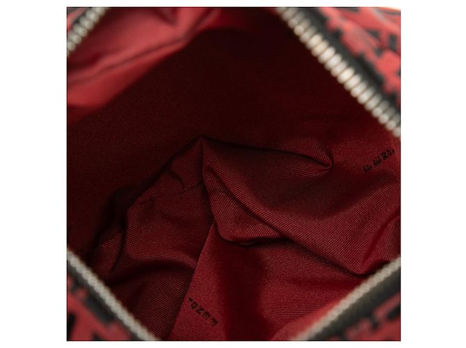 Fendi Red Zucchino Canvas Oyster Hobo Rosso - vista 4