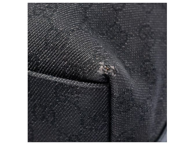 Gucci Gifford Tote aus Denim GG groß Grau Braun Anthrazitgrau - Ansicht 5