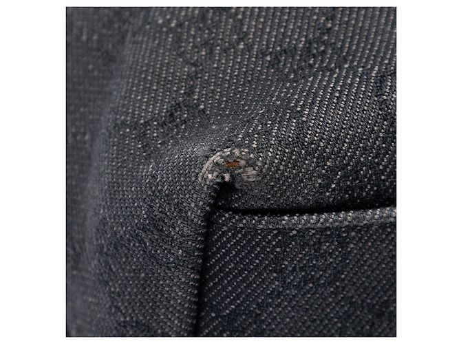 Gucci Gifford Tote aus Denim GG groß Grau Braun Anthrazitgrau - Ansicht 6