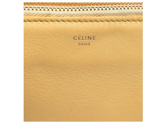 Céline Celine Trio Crossbody in agnello giallo piccolo - vista 5