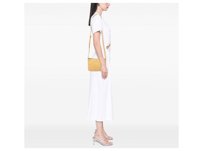 Céline Celine Trio Crossbody in agnello giallo piccolo - vista 6