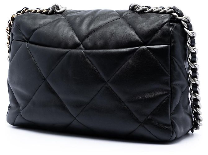 Chanel Black Large Lambskin 19 Flap Nero - vista 2