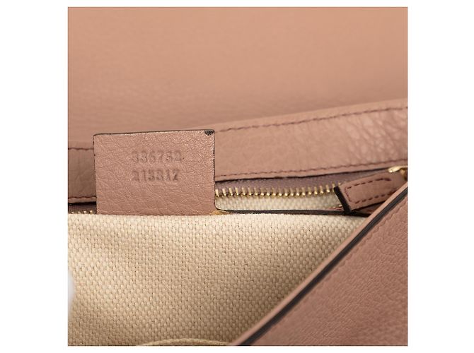 Gucci Borsa a tracolla Soho Chain Flap in pelle di vitello marrone Medium Carne - vista 6