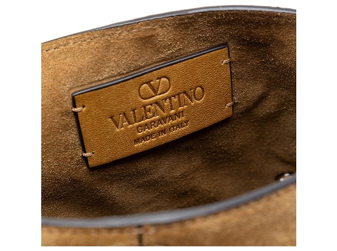 Borsa a tracolla Valentino Nellcote con frange e borchie in scamosciato marrone Cammello - vista 5