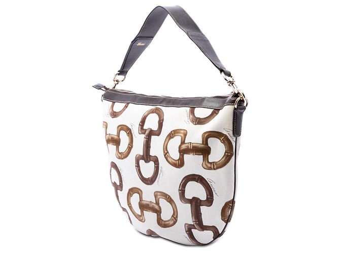 Borsa Hobo Gucci in tela stampata bianca Horsebit Bianco - vista 2