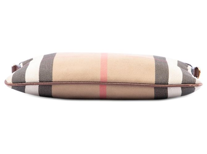 Borsa a tracolla Burberry Derby Peyton in tela House Check marrone Marrone chiaro - vista 3