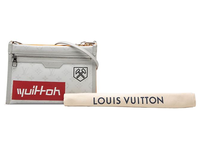 Louis Vuitton Gray Monogram Antartica Double Flat Messenger Castaño Gris - vista 10