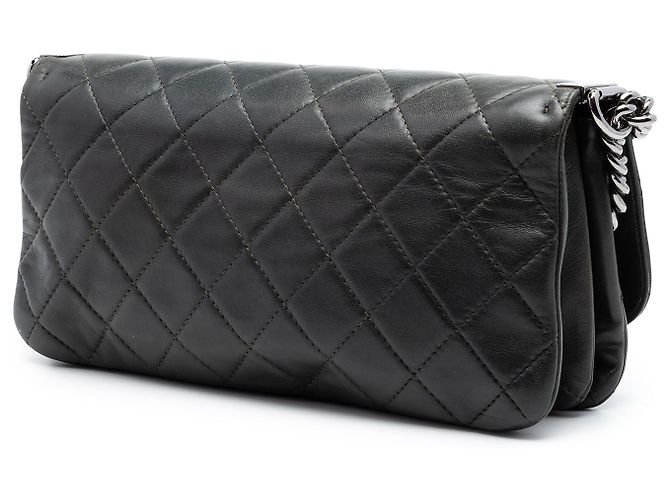 Chanel Boy Accordion Flap aus braunem gestepptem Lammleder Khaki - Ansicht 2