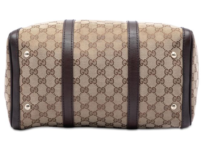 Gucci Boston Bag Joy aus beigefarbenem GG Canvas in Medium - Ansicht 3