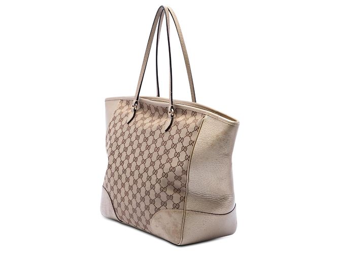 Borsa Tote Bree in tela GG beige e pelle Gucci - vista 2