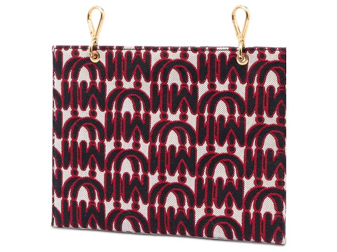 Pochette Miu Miu Red M/M Paris Emiuticon in jacquard e pelle di capra Rosso - vista 2