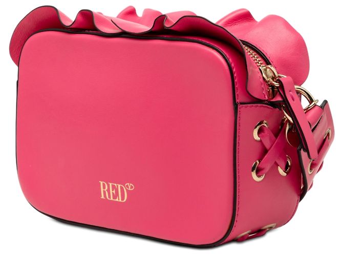 Borsa a tracolla Valentino in pelle rosa con bordo a volant - vista 2