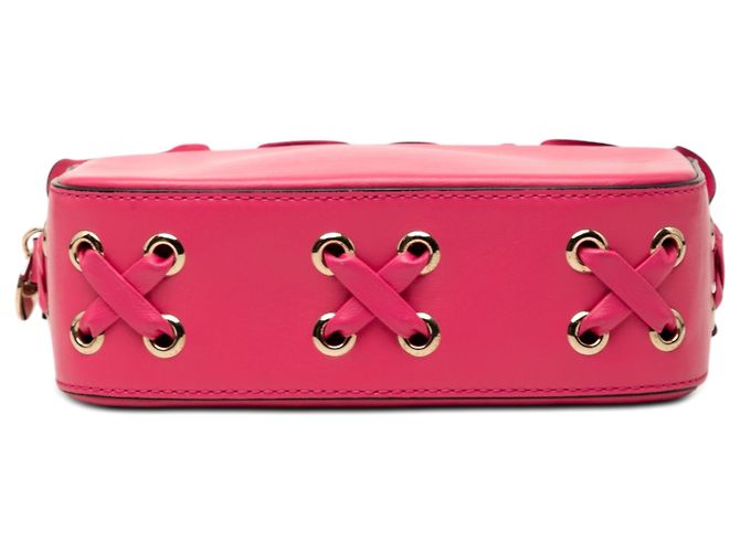 Borsa a tracolla Valentino in pelle rosa con bordo a volant - vista 3