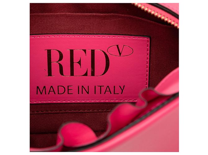Borsa a tracolla Valentino in pelle rosa con bordo a volant - vista 5