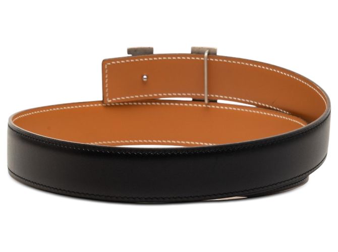 Hermès Reversibler Gürtel Black Box Calf Constance H Martelee Schwarz - Ansicht 3