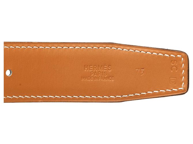 Hermès Reversibler Gürtel Black Box Calf Constance H Martelee Schwarz - Ansicht 5