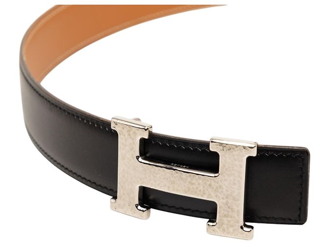 Hermès Reversibler Gürtel Black Box Calf Constance H Martelee Schwarz - Ansicht 6