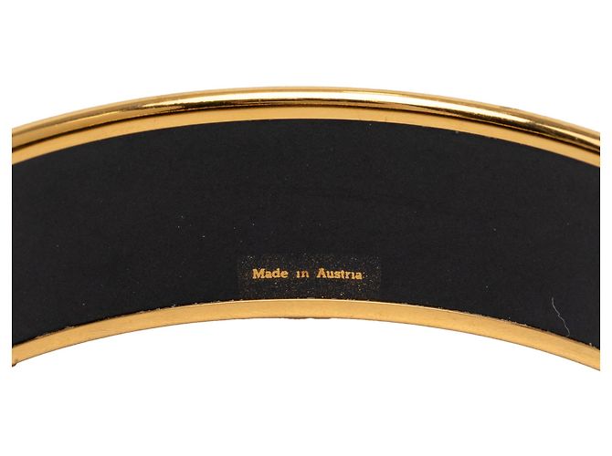 Bracciale in smalto nero con stampa larga Hermès 65 Turchese - vista 5